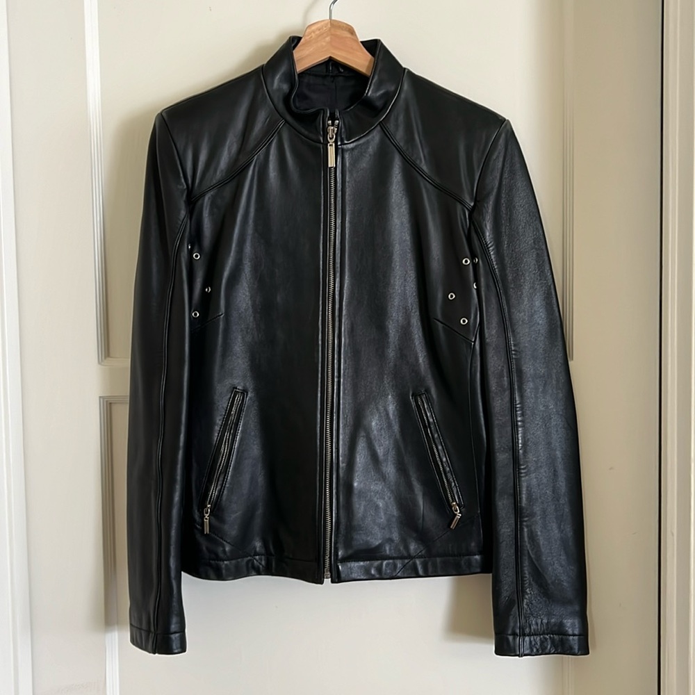 WILSONS, Black Leather Biker Jacket